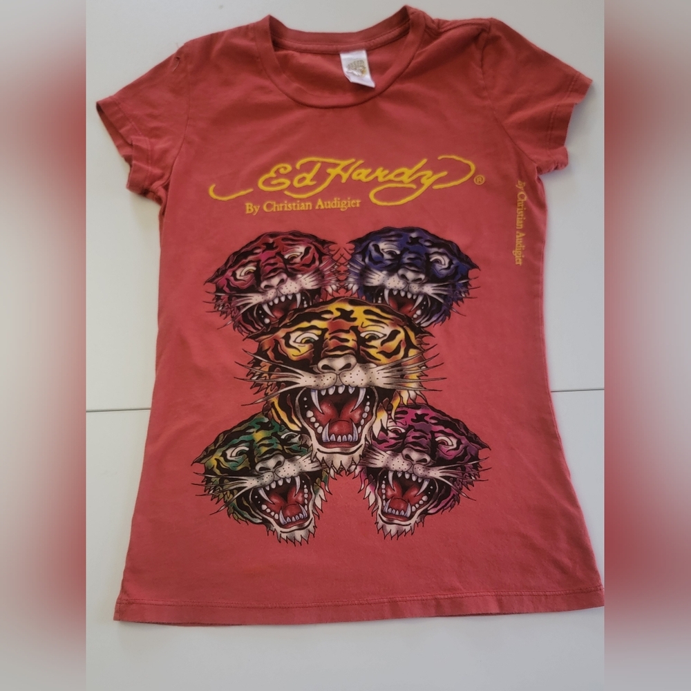 Y2K Ed Hardy fitted t-shirt